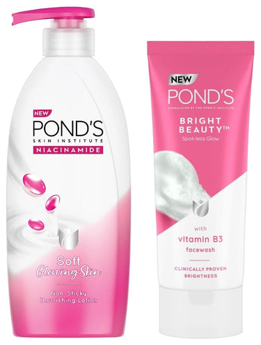 Pond's Bright Beauty Spot-Less Fairness & Germ Removal Facewash 200 G&POND's Triple Vitamin Moisturising Body Lotion 275 ml
